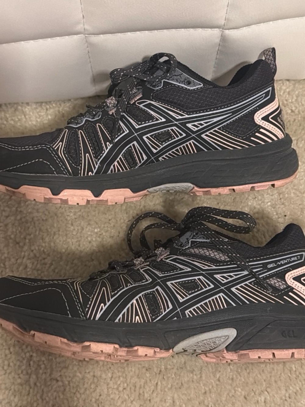 ASICS Black Trail Running Shoes with Pink Accents